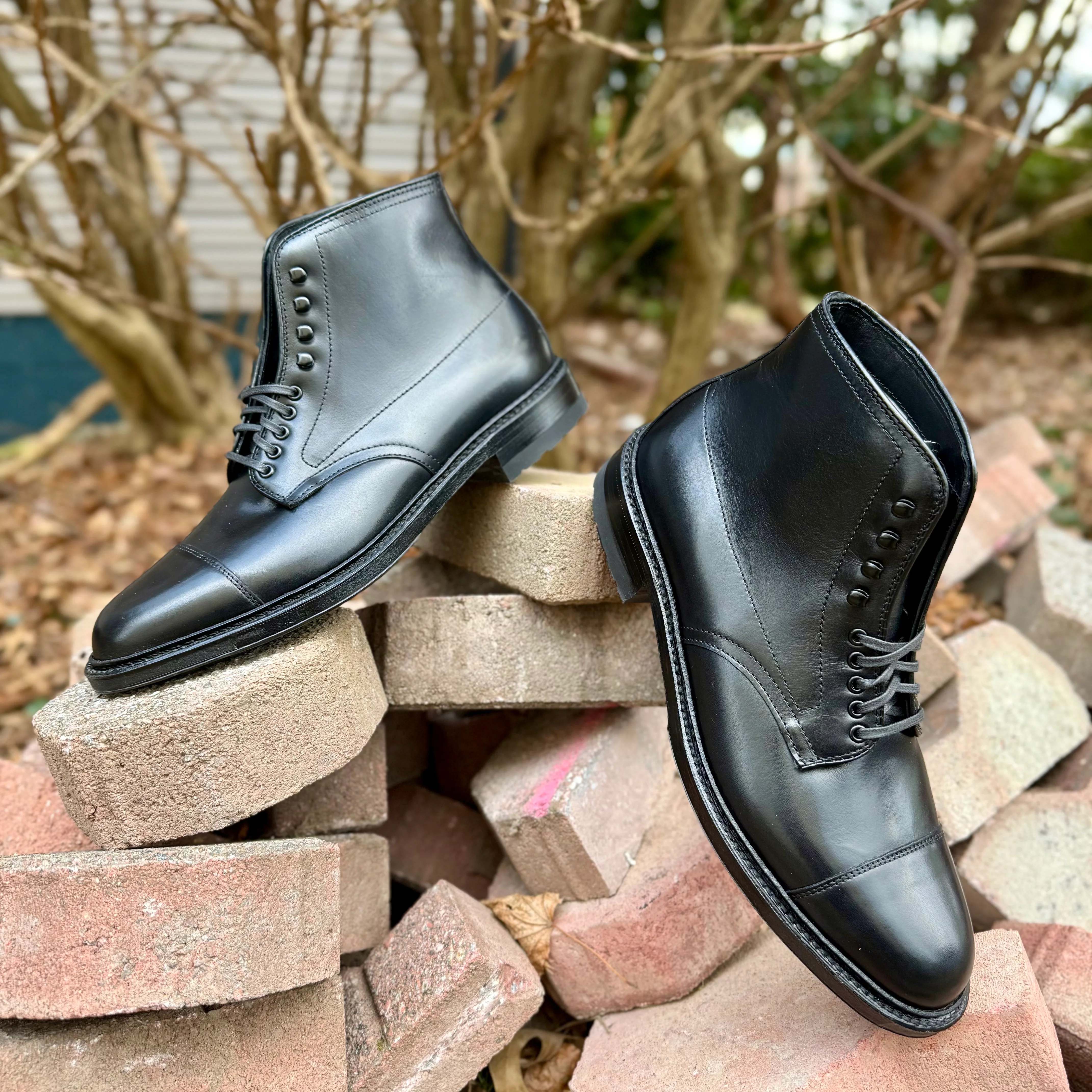 40797HC - Black Cap Toe Boot with Commando Sole - Image 4