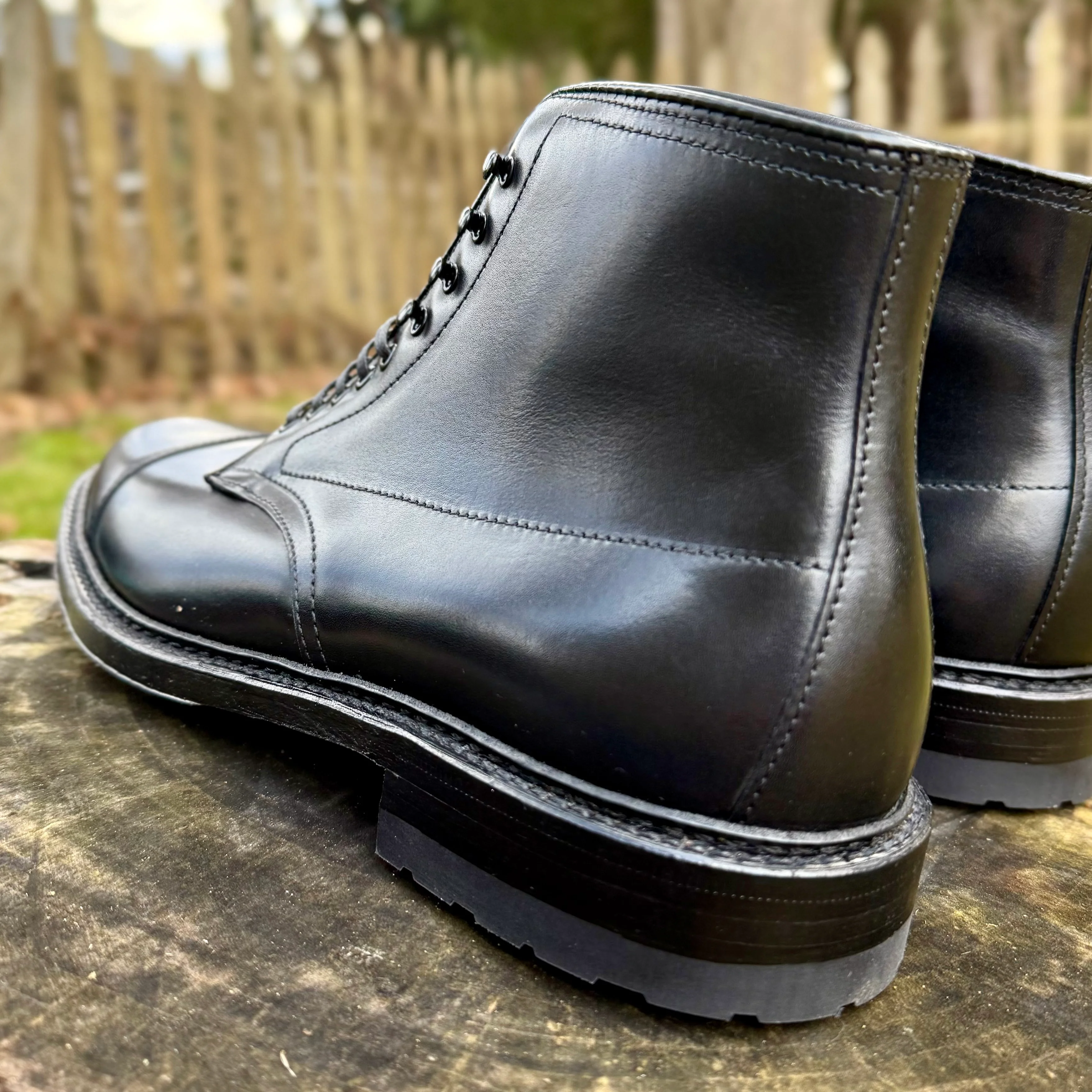 40797HC - Black Cap Toe Boot with Commando Sole - Image 6