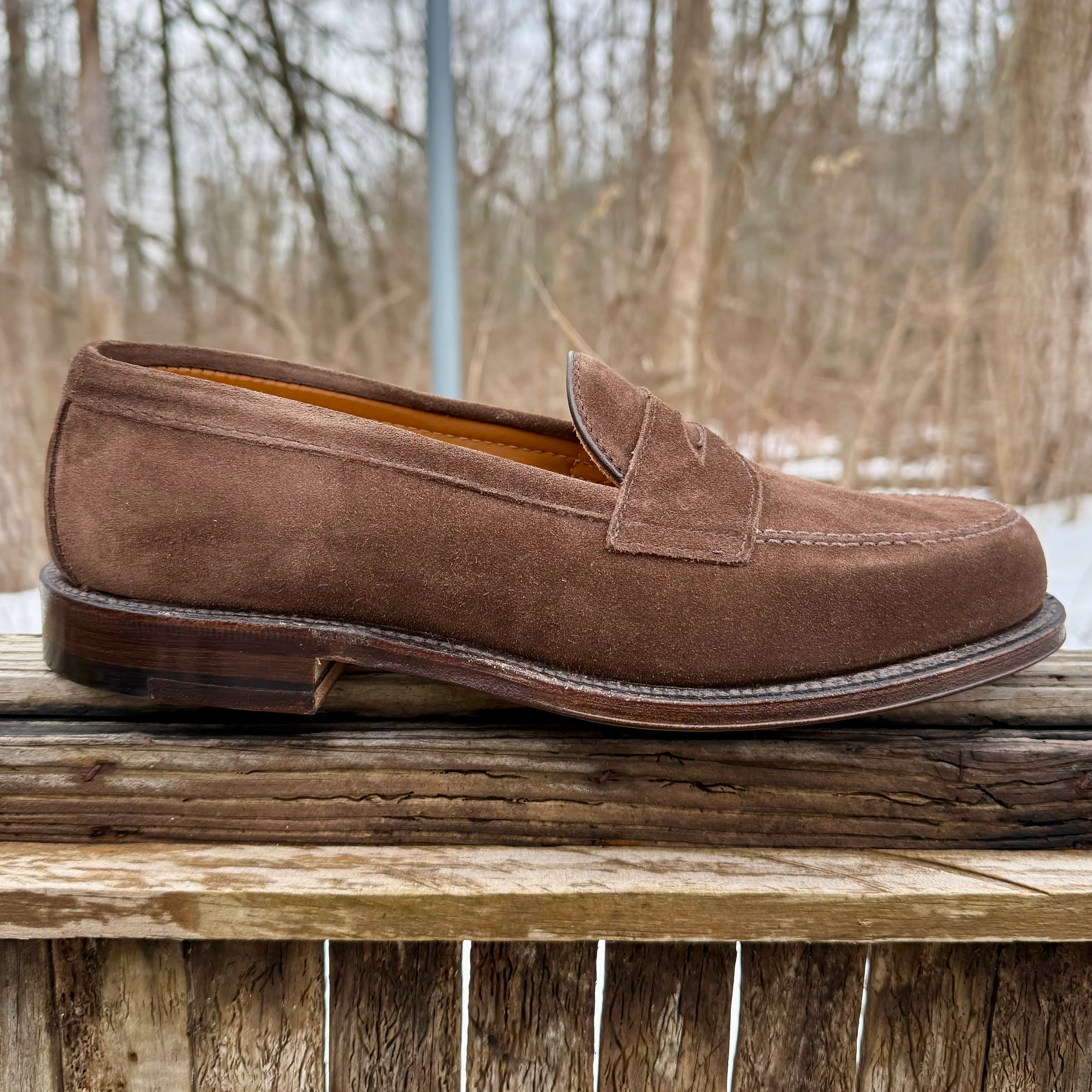 6175F - Penny Loafer in Humus Suede - Image 5