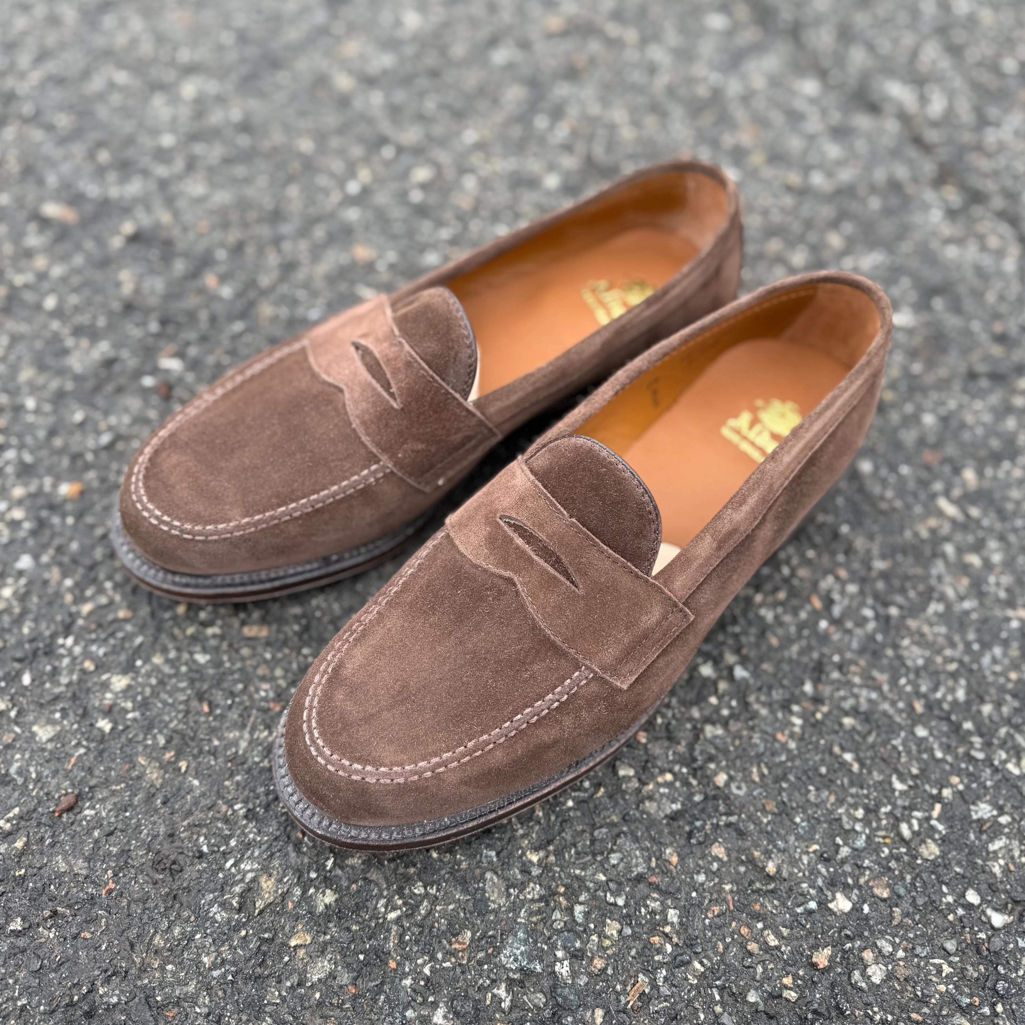 6175F - Penny Loafer in Humus Suede - Image 6