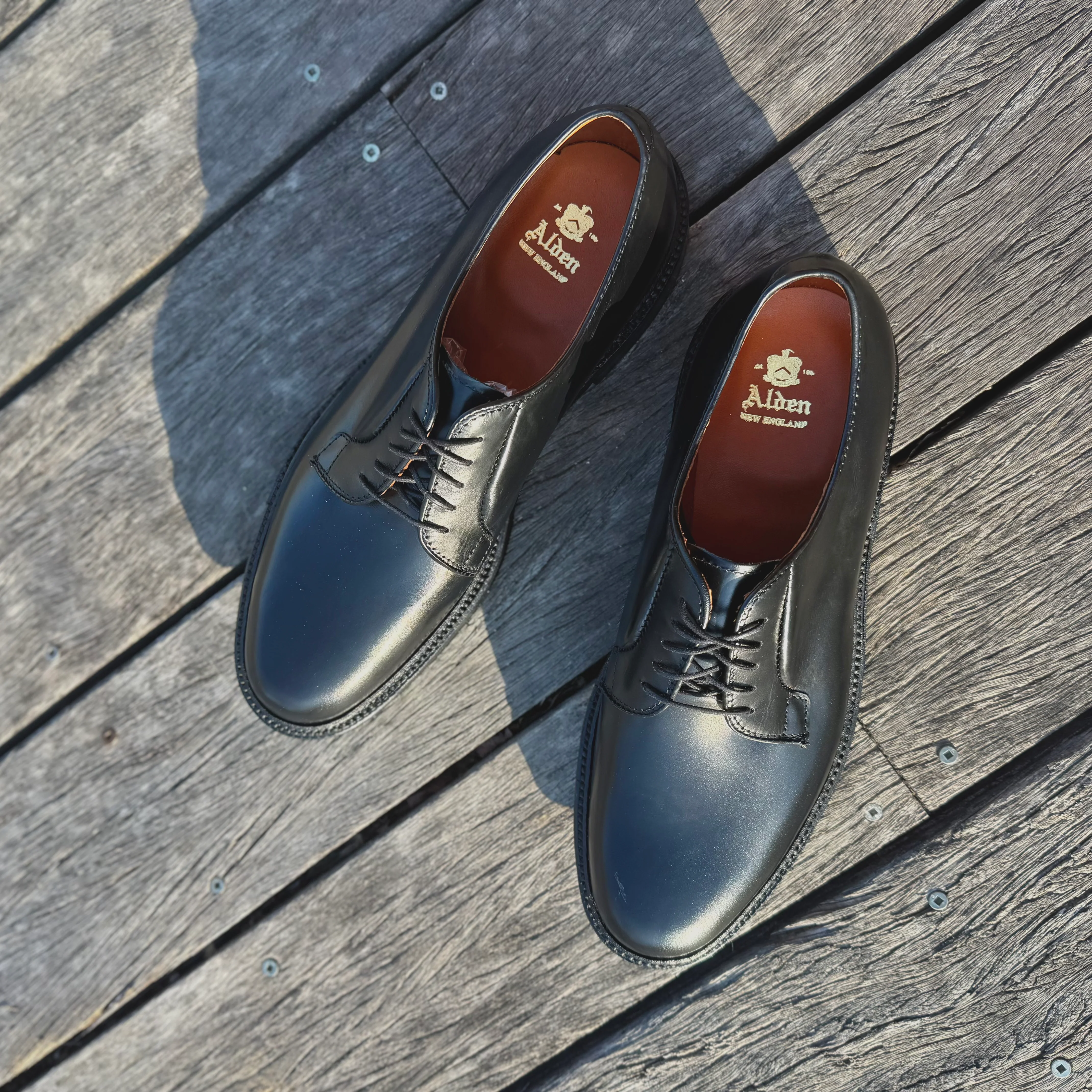 9909 - Black Calfskin Plain Toe Blucher - Image 5