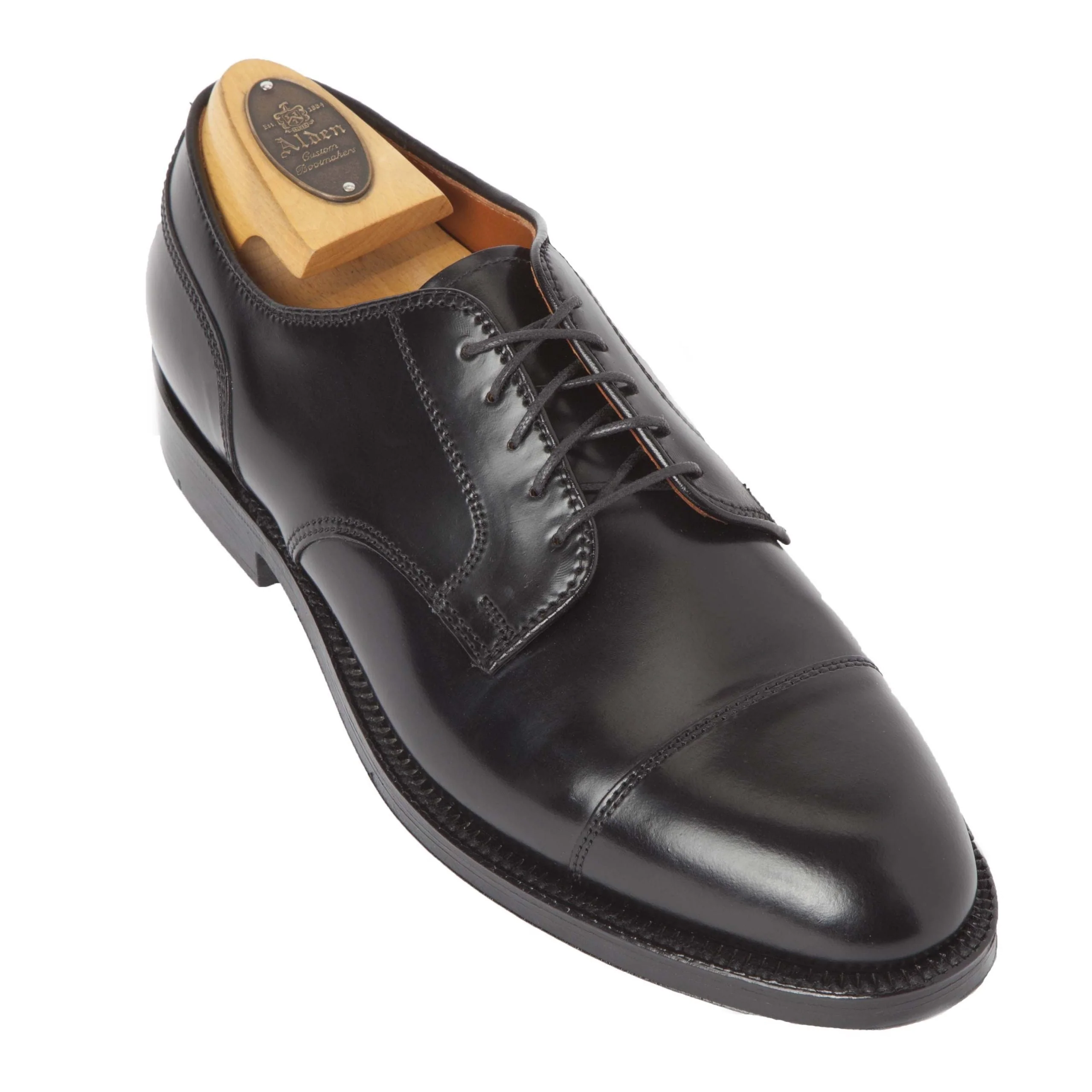 2161 - Cap Toe Blucher in Black Shell Cordovan - Image 3
