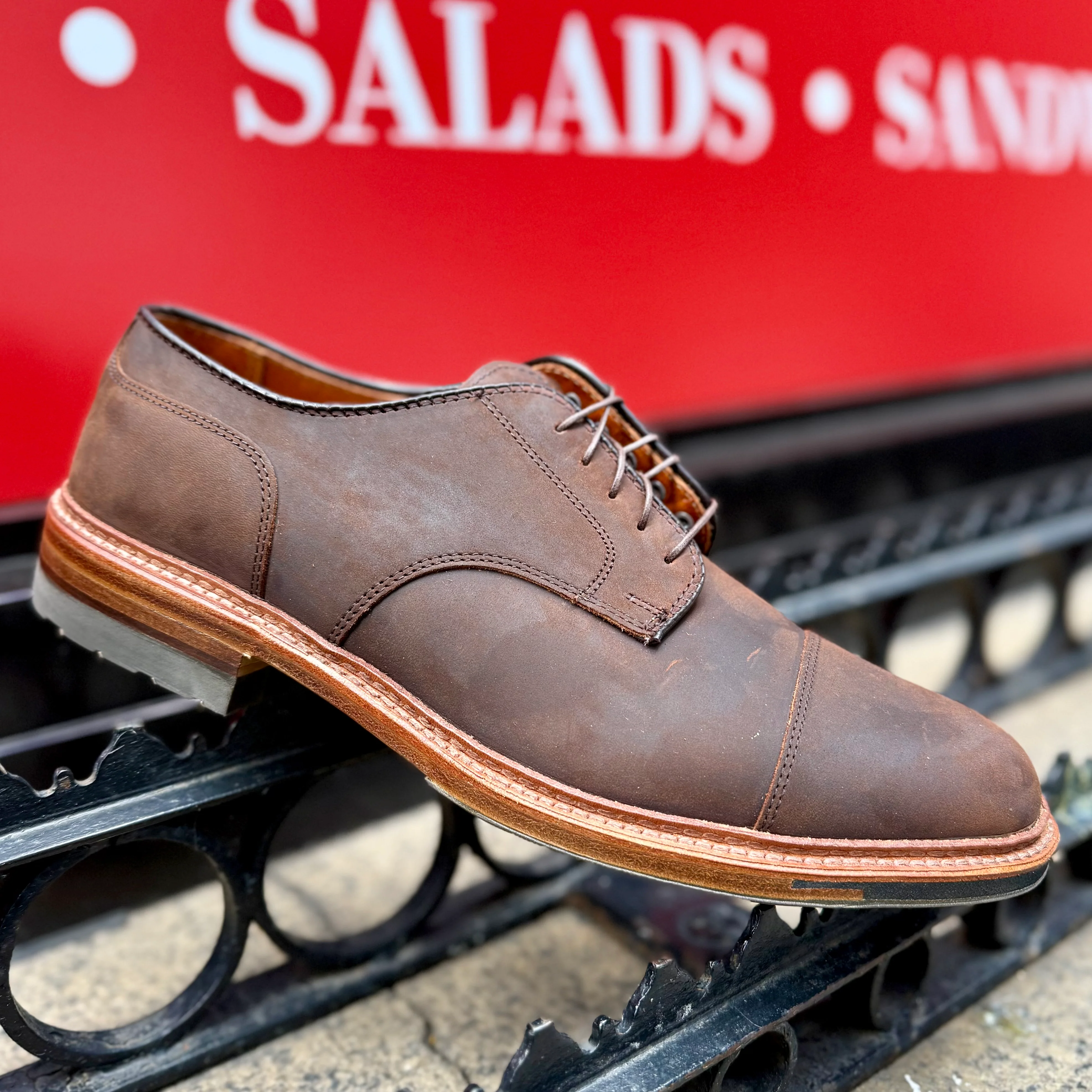 D4519C - Tobacco Chamois Cap Toe Blucher - Image 3