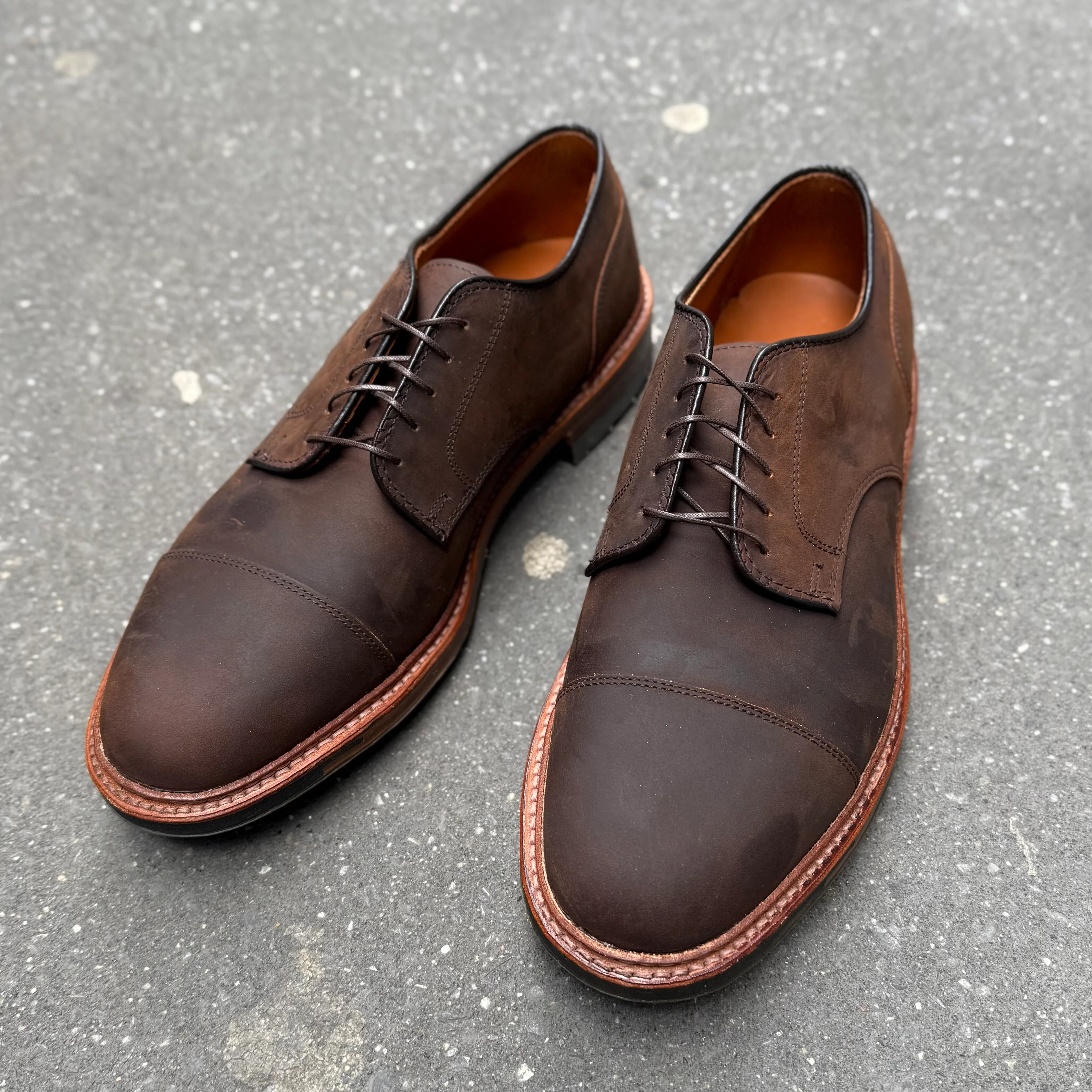 D4519C - Tobacco Chamois Cap Toe Blucher - Image 6