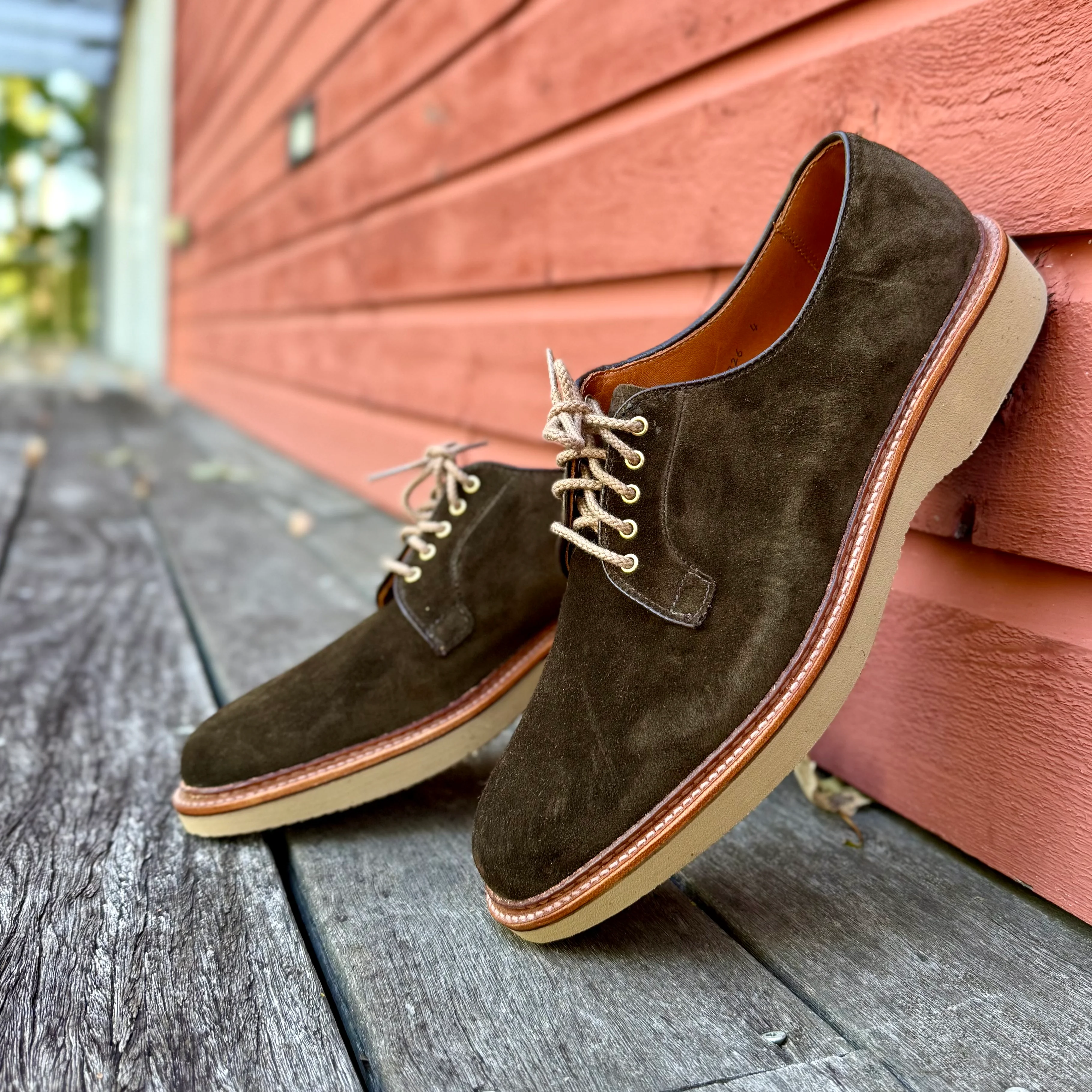 D5426 - Loden Suede Plain Toe Blucher - Image 2