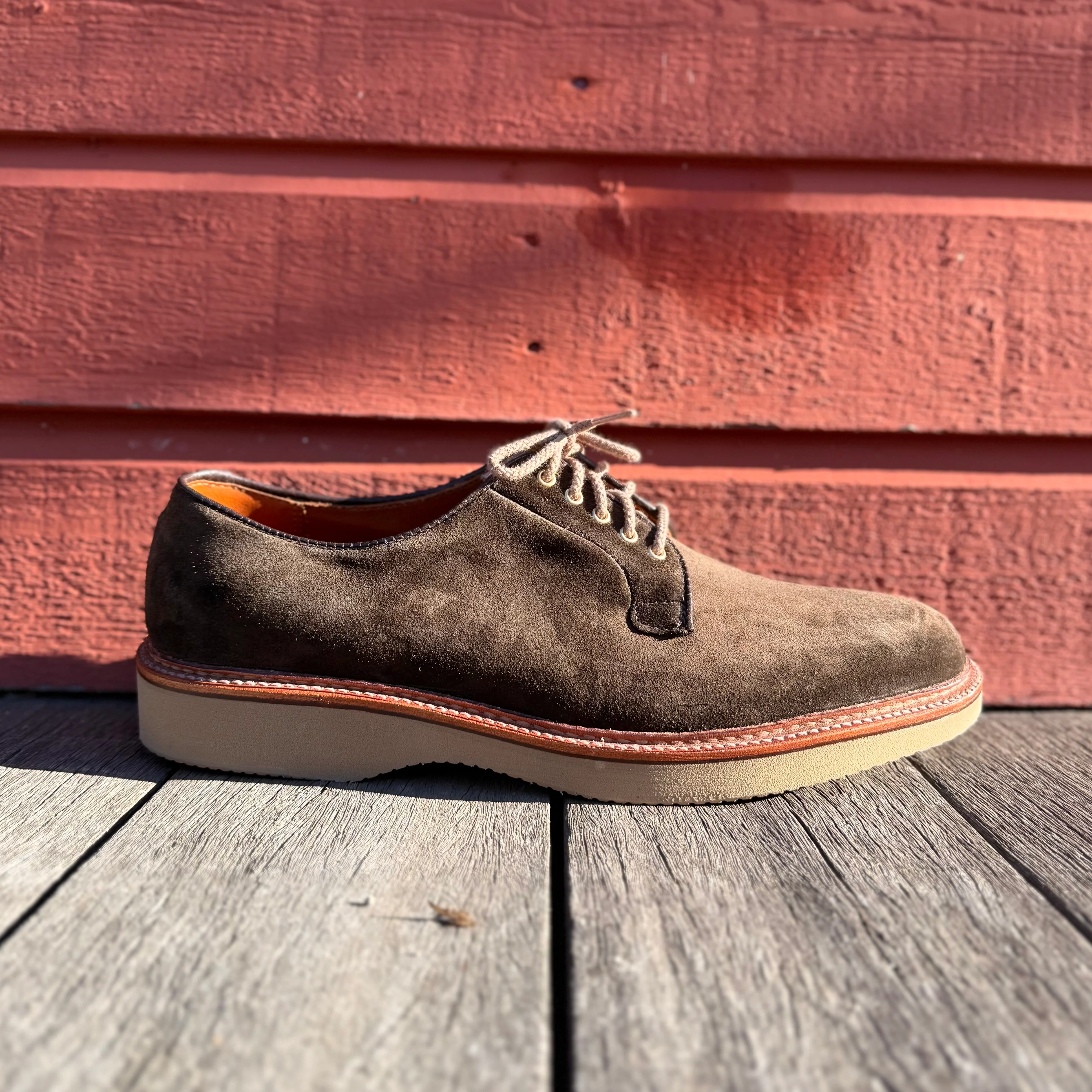 D5426 - Loden Suede Plain Toe Blucher - Image 6