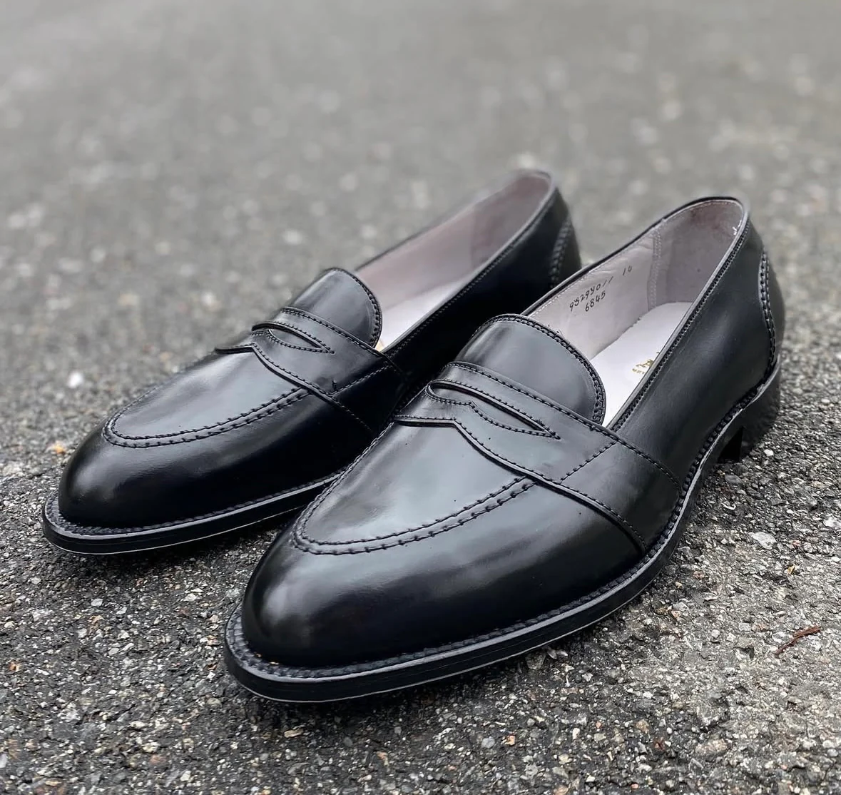 6845 - Full Strap Loafer in Black Shell Cordovan