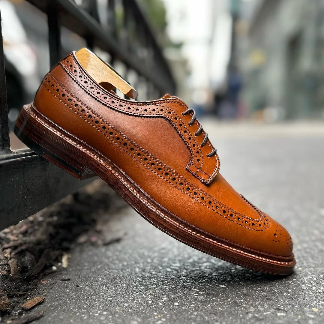 979 - Long Wing Blucher in Burnished Tan Calfskin - Image 3