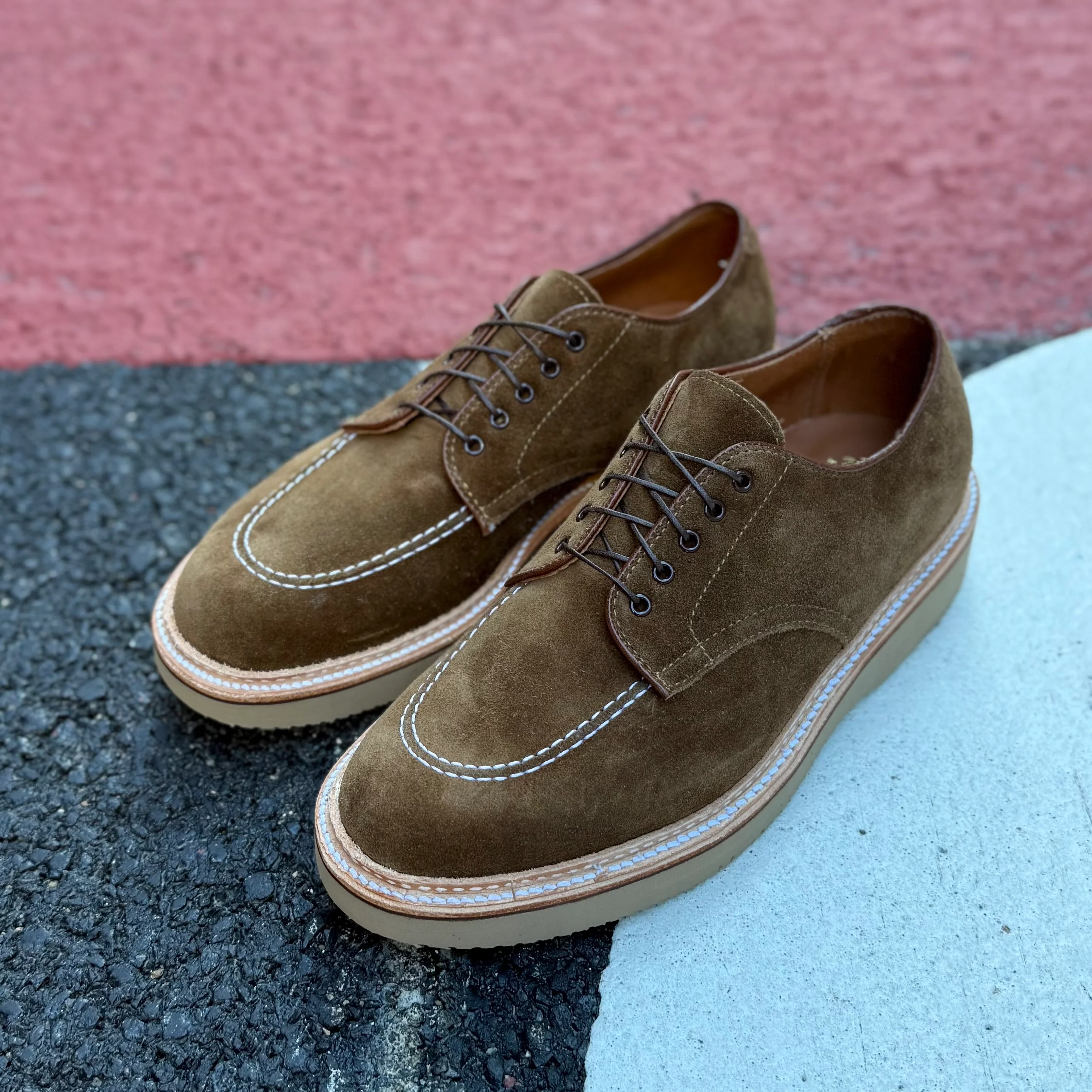 M7601Y - Snuff Suede Indy Shoe with Wedge - Image 3