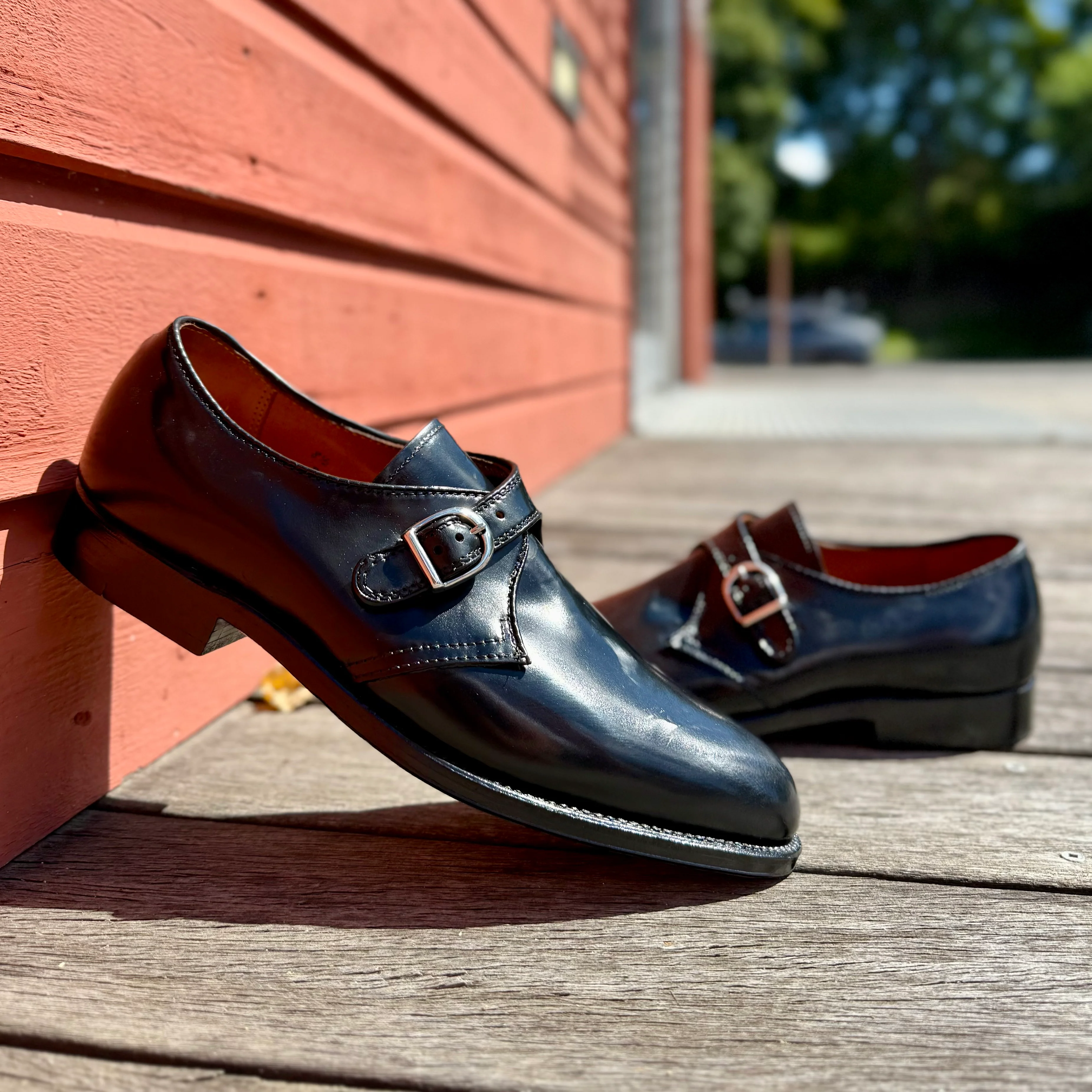 1655 - Monk Strap  Black in Shell Cordovan - Image 2