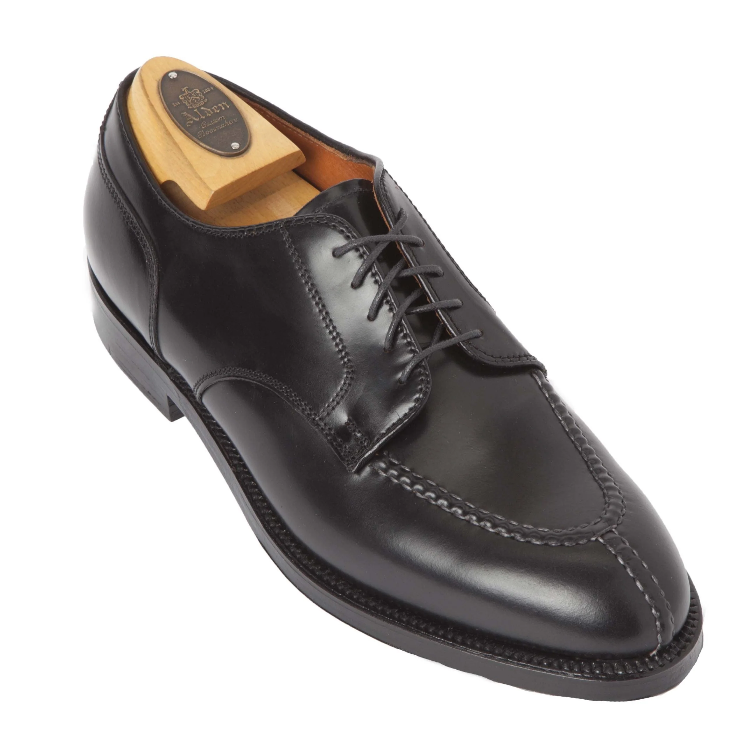 2211 - Norwegian Split Toe Blucher in Black Shell Cordovan - Image 3