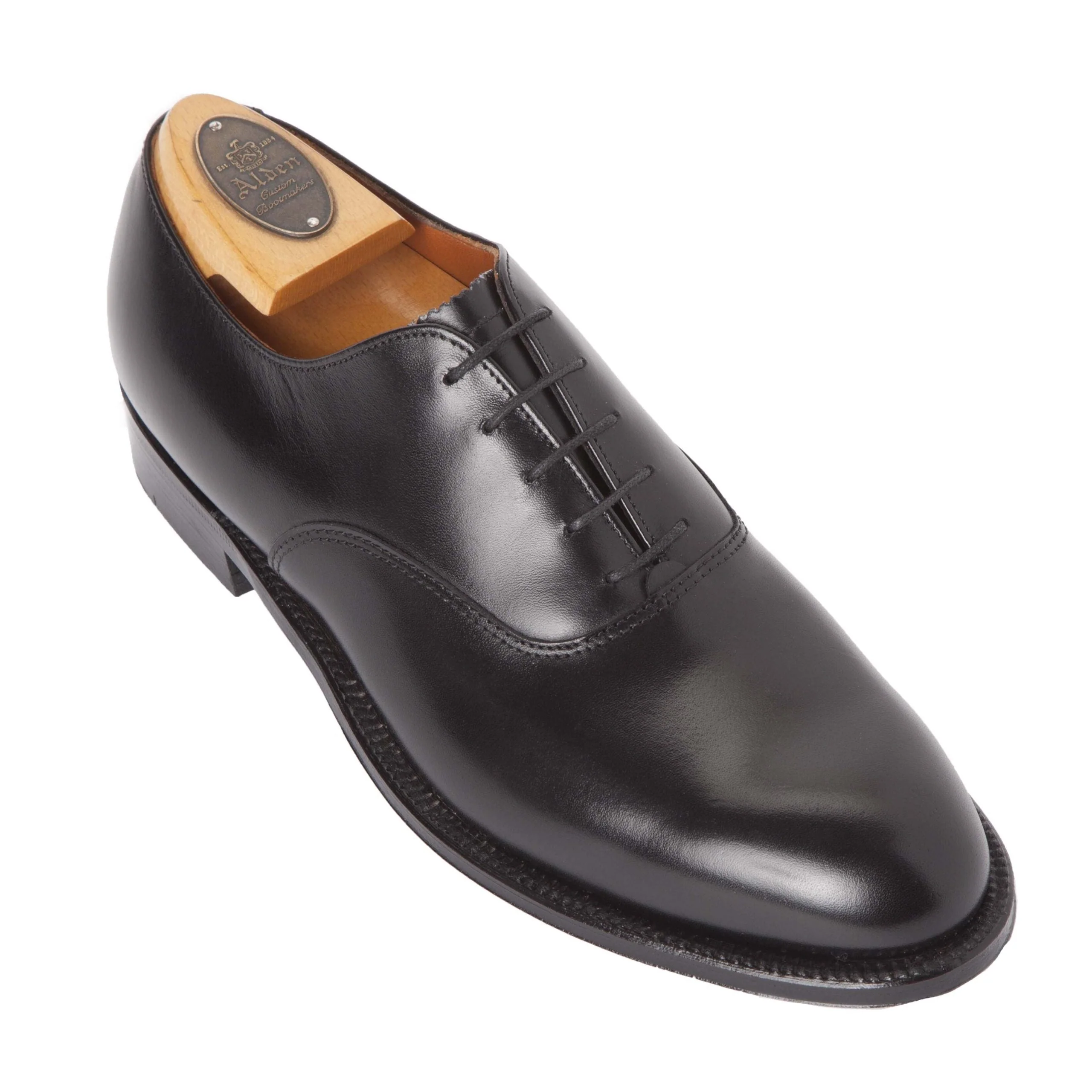 932 - Plain Toe Bal in Black Calfskin - Image 3