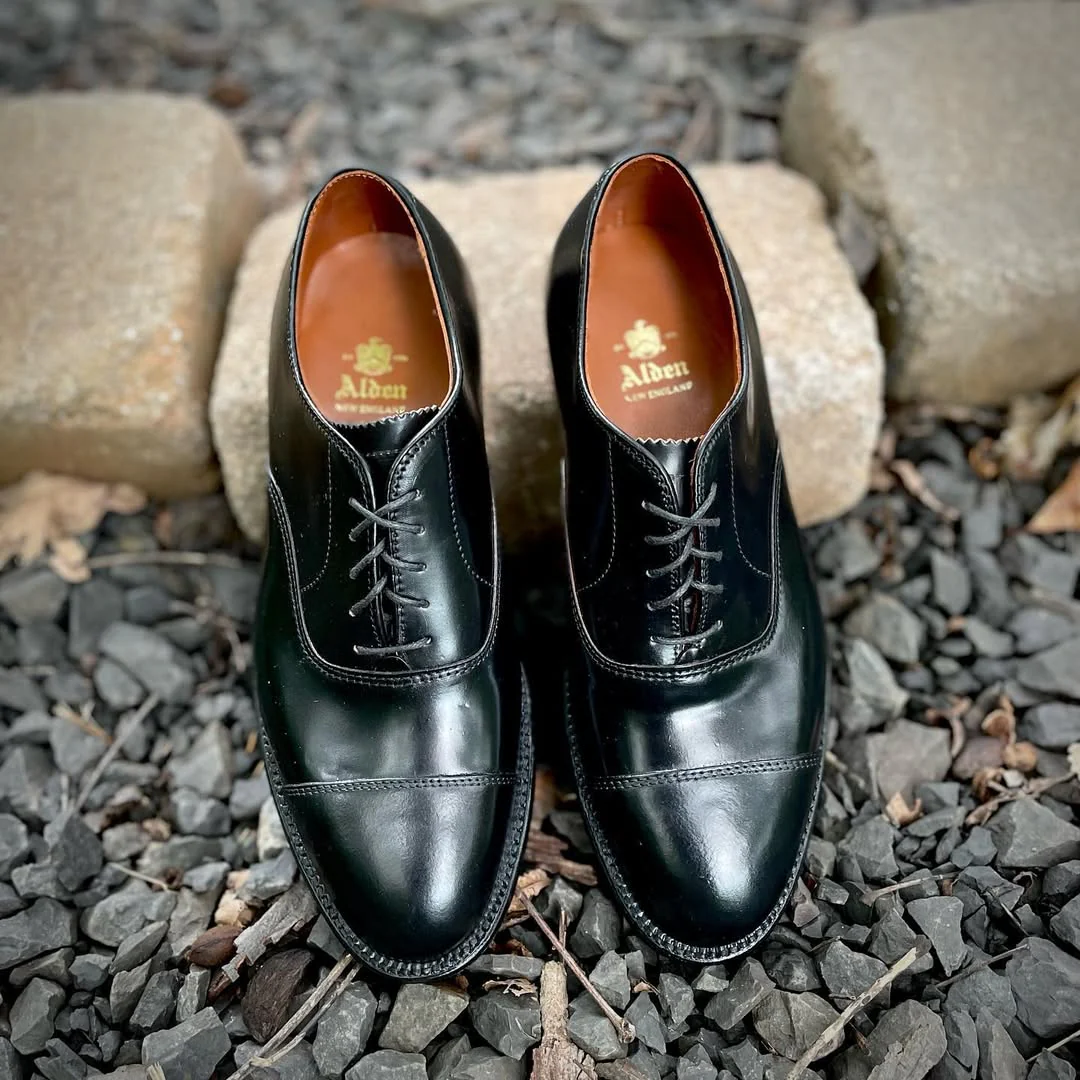 9071 - Straight Tip Bal in Black Shell Cordovan - Image 2