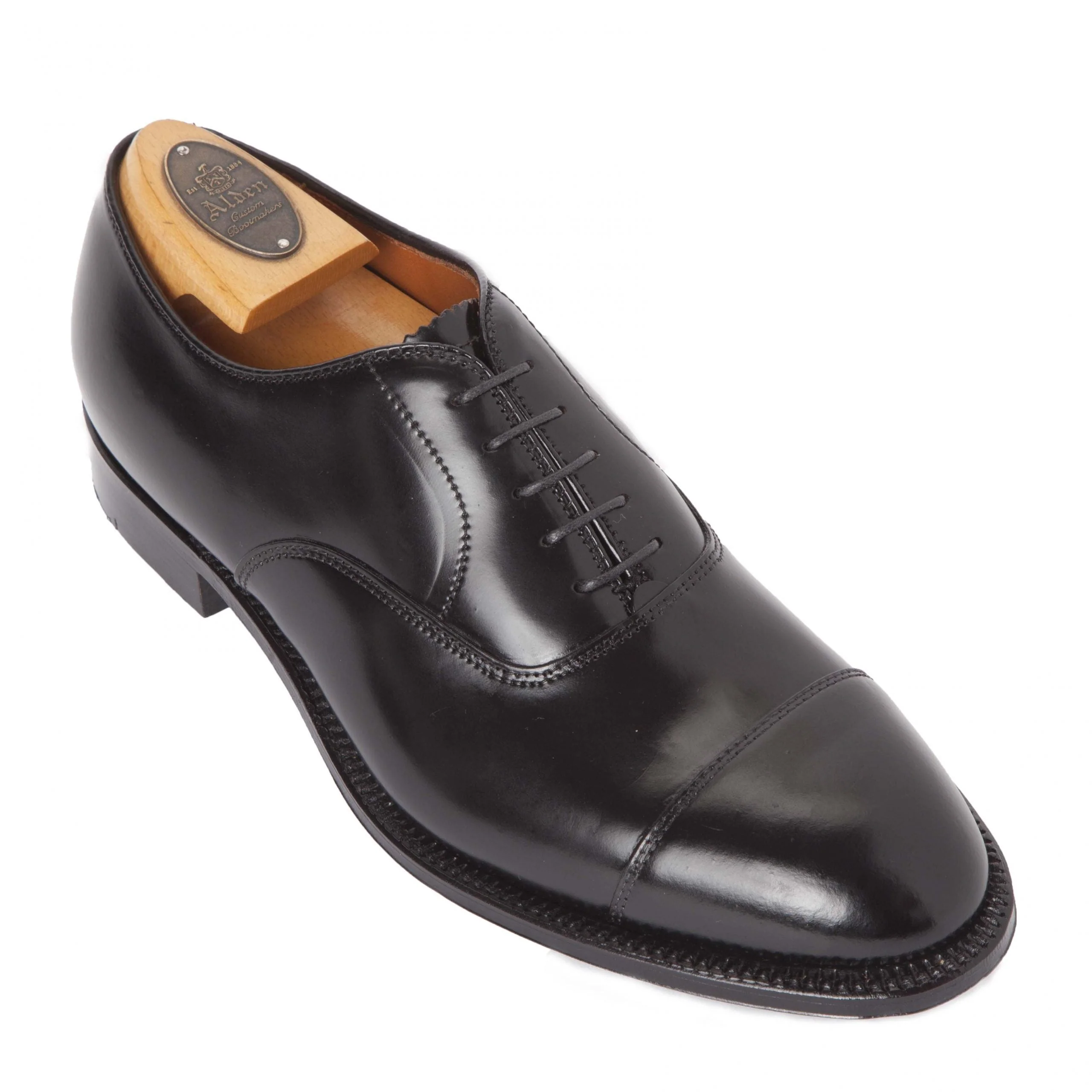 9071 - Straight Tip Bal in Black Shell Cordovan - Image 4