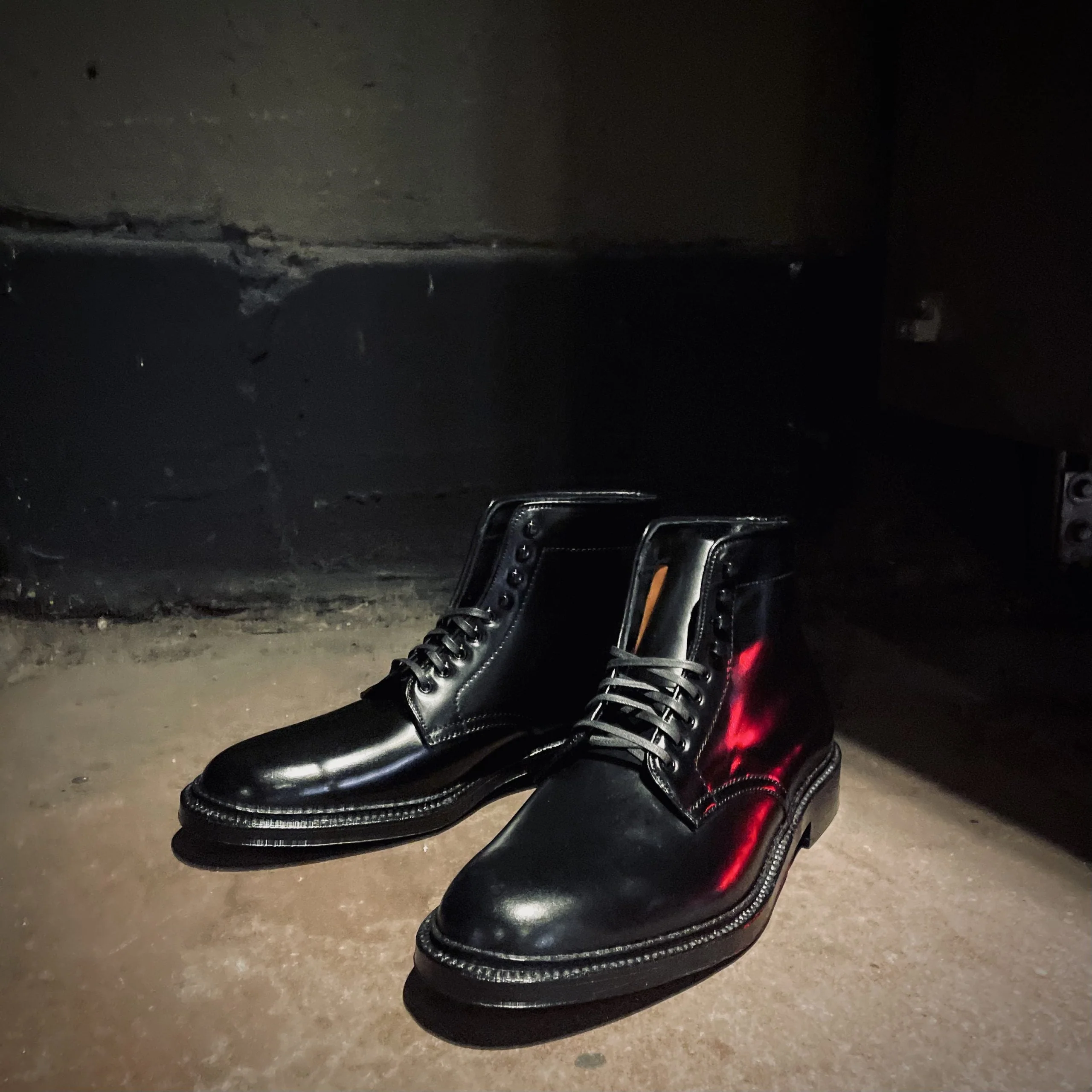 D6842H - Plain Toe "Director" Boot  in Black Shell Cordovan - Image 3