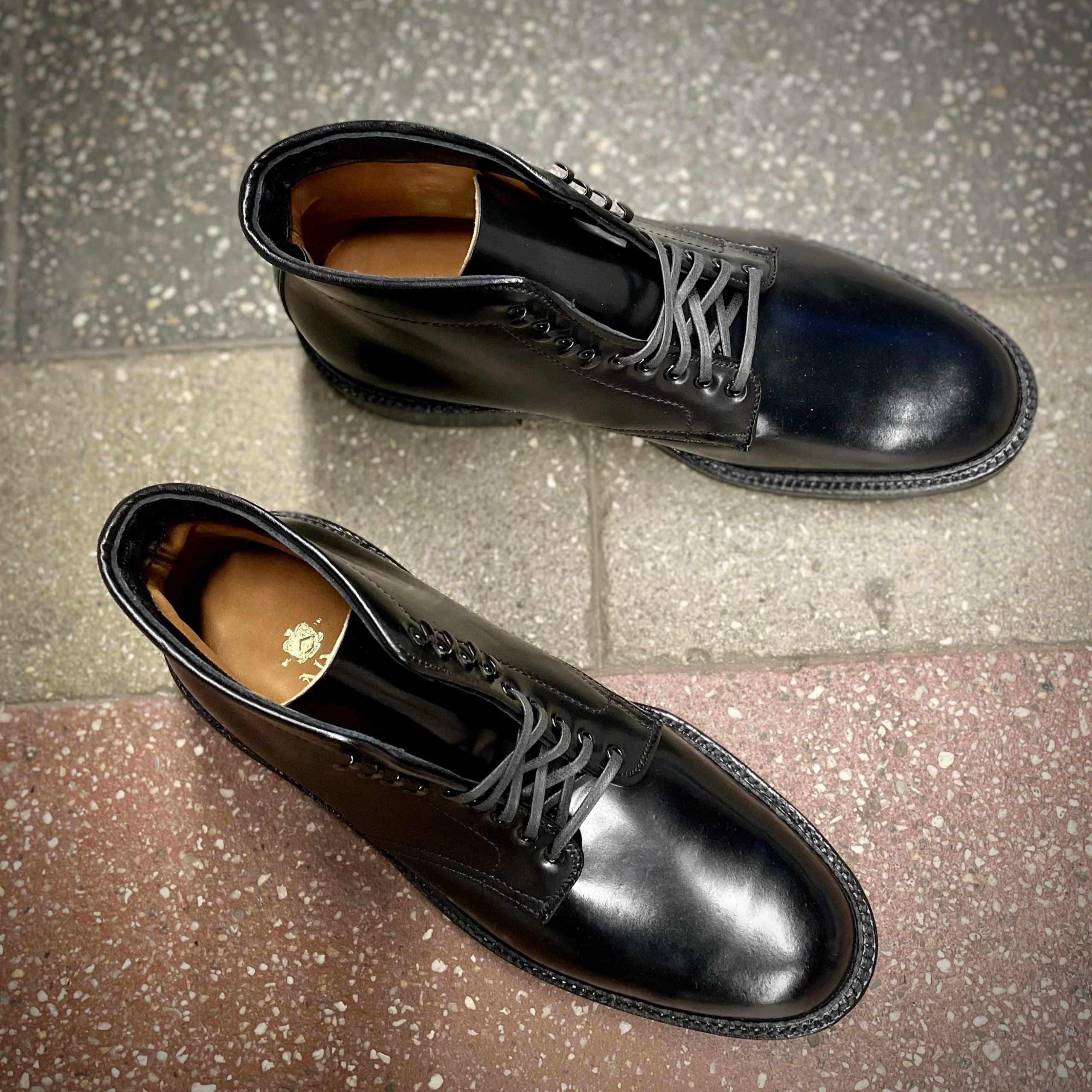 D6842H - Plain Toe "Director" Boot  in Black Shell Cordovan - Image 5