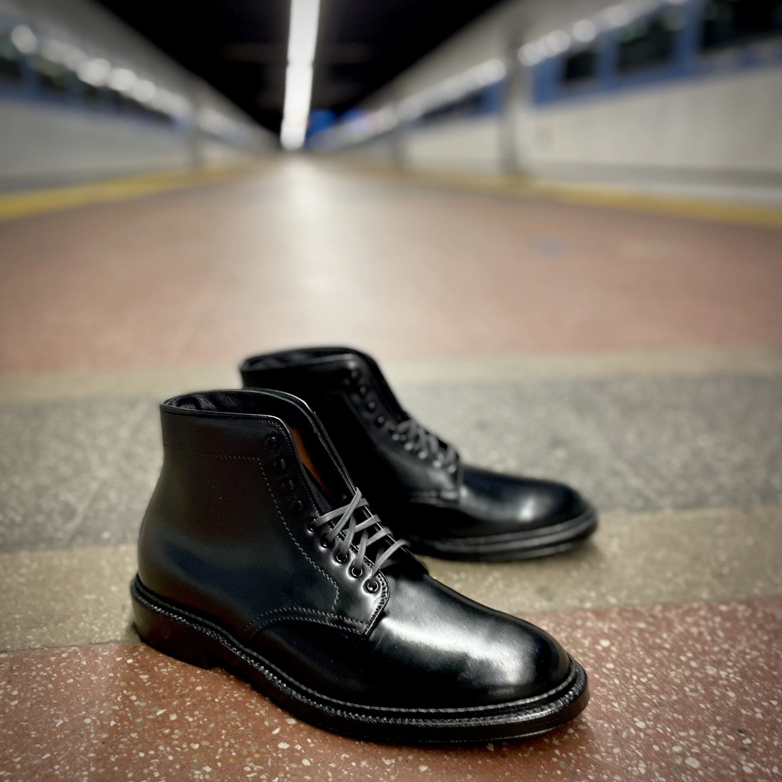 D6842H - Plain Toe "Director" Boot  in Black Shell Cordovan - Image 7