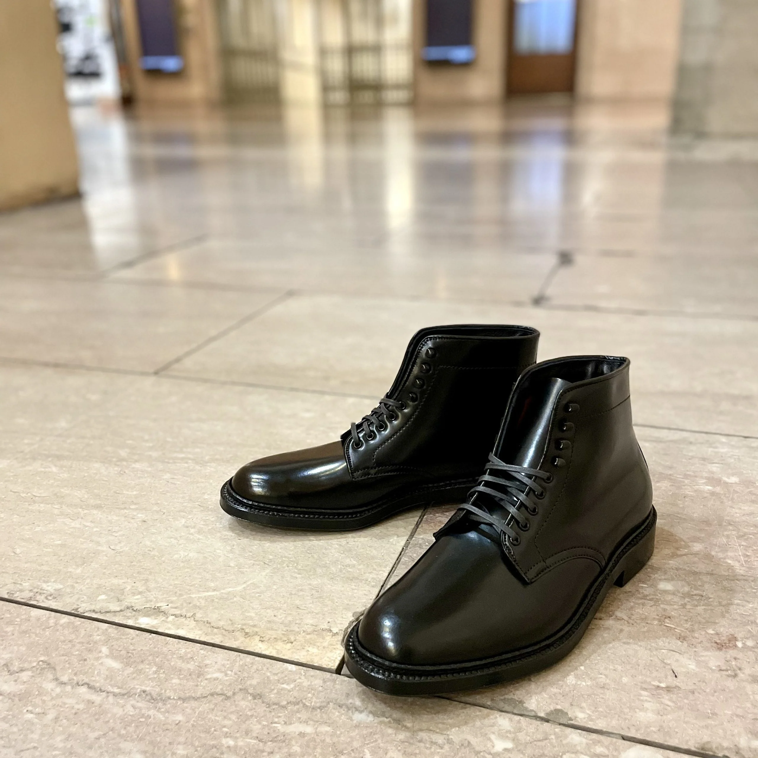 D6842H - Plain Toe "Director" Boot  in Black Shell Cordovan - Image 8